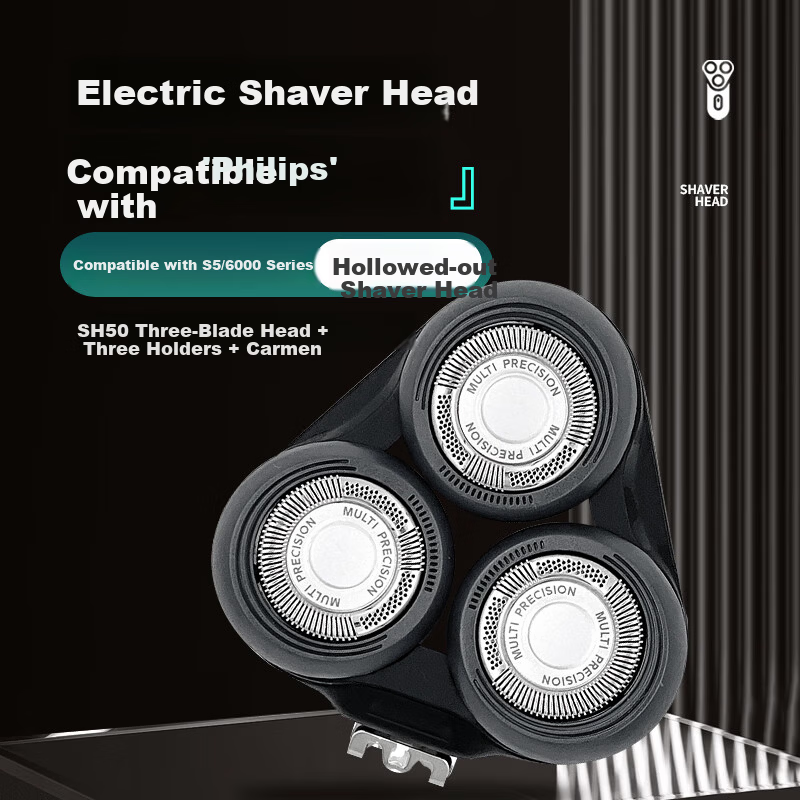 PURPAVWINNER Compatible with Philips Shaver Head S5000 Upper Part, Suitable for Series 5091/5420/5831/Razors, Blades, Shaver Net, Card Holder Bracket, Sh50 Three-Blade Head