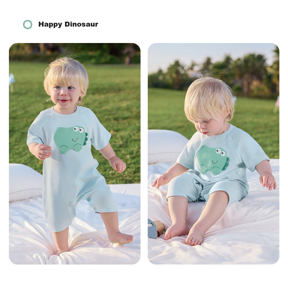 Betis Baby Clothes Summer Thin Cool Breathable Romper Newborn Short Sleeve One-piece Air Conditioning Suit Crawling Suit 33