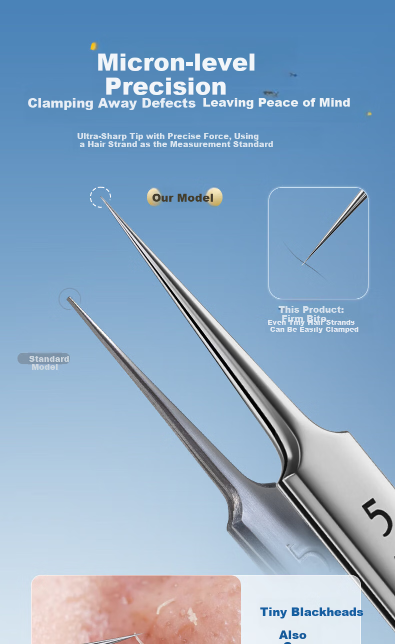 Jianggong Japanese Cell Extractor Blackhead Tweezer Tool for Closed Comedones Acne Pimple Removal Set Professional Beauty Salon Use 2