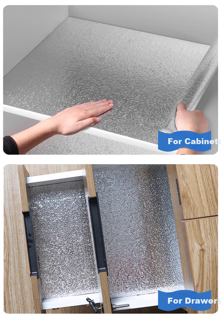 Washi Cabinet Oil-Proof Sticker High-Temperature Resistant Kitchen Stove Waterproof Aluminum Foil Self-Adhesive Thickened Orange Peel Texture 10*0.6m 7