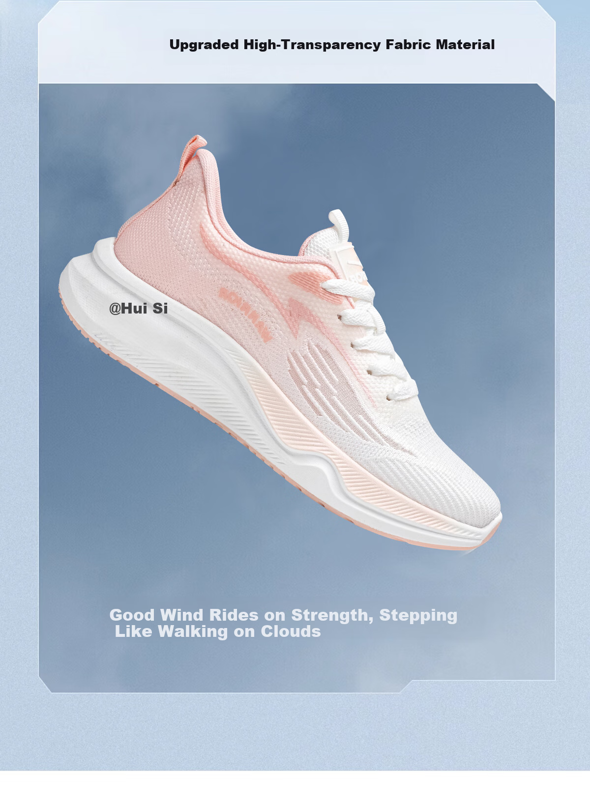 Warrior Women's Spring Summer New Mesh Lightweight Breathable Running Shoes Soft Sole Shock Absorption Sports Shoes White Pink Size 40 7