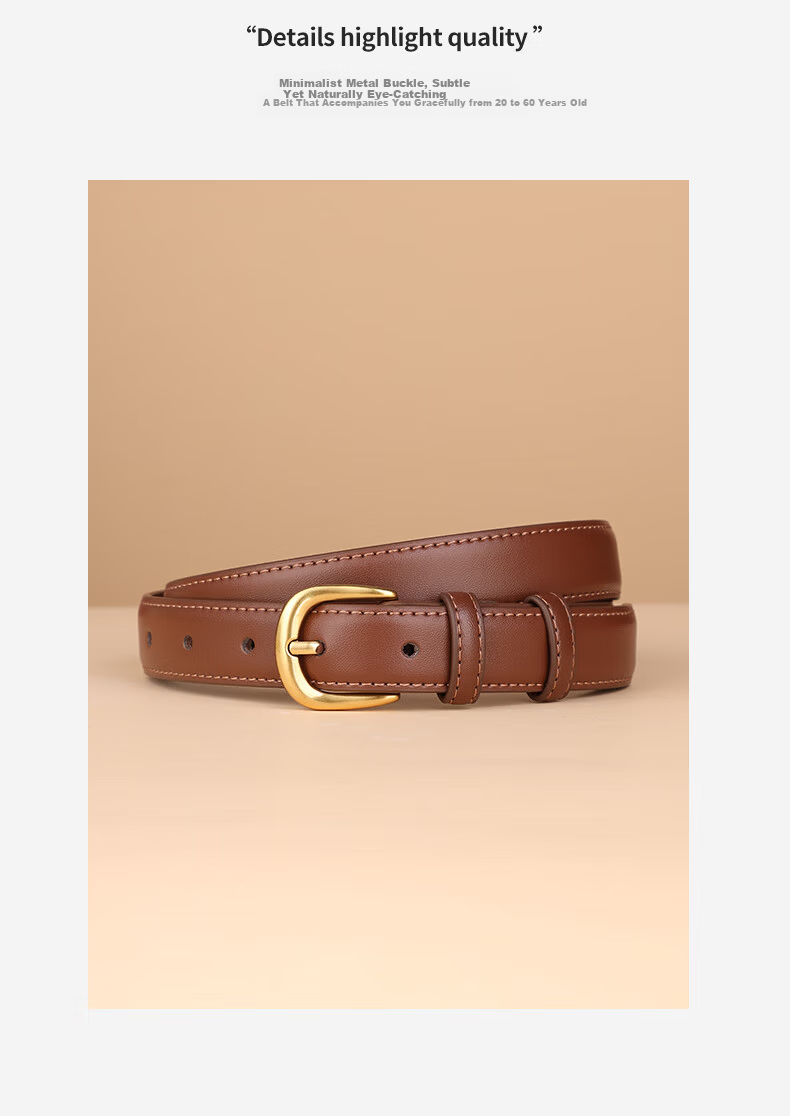 Hongdou Women's Leather Belt 2026 New Luxury Pin Buckle Belt Birthday Gift for Girlfriend Mom Valentine's Day Present 18