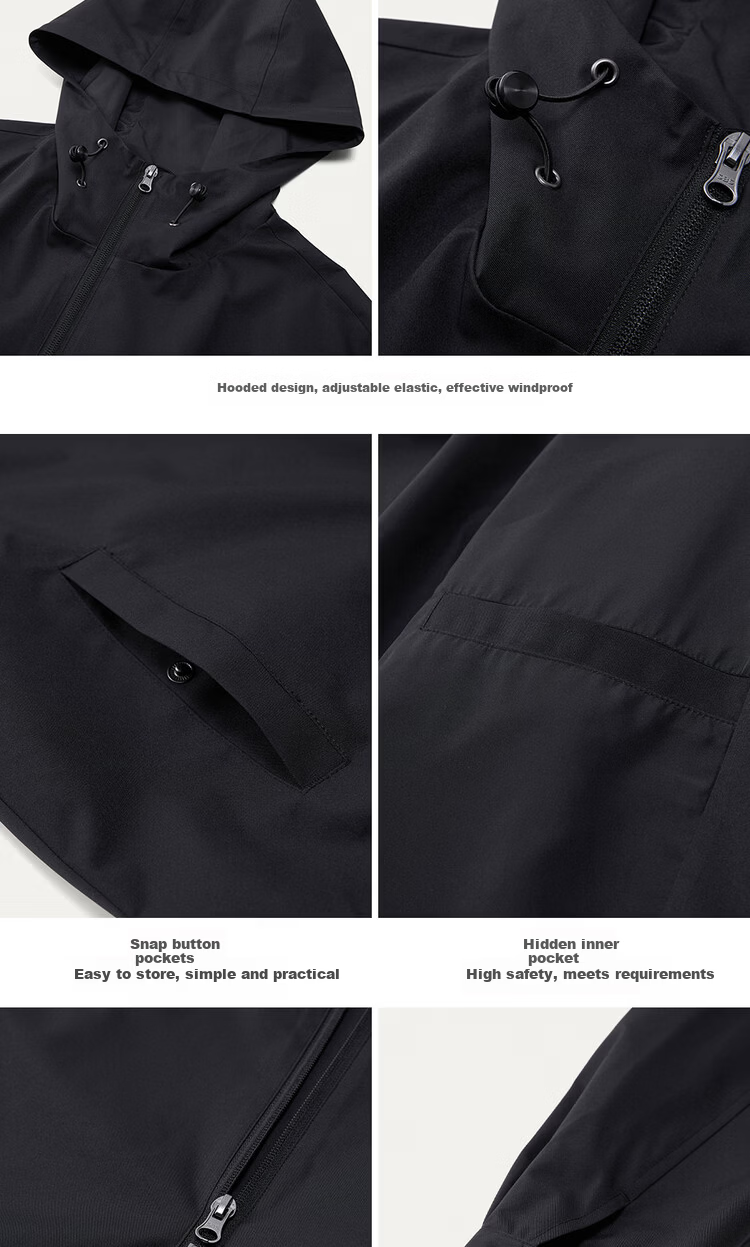 Giordano Men's Windproof Jacket Autumn Winter New Outdoor Double Zipper Loose Hooded Windbreaker 01075075 18