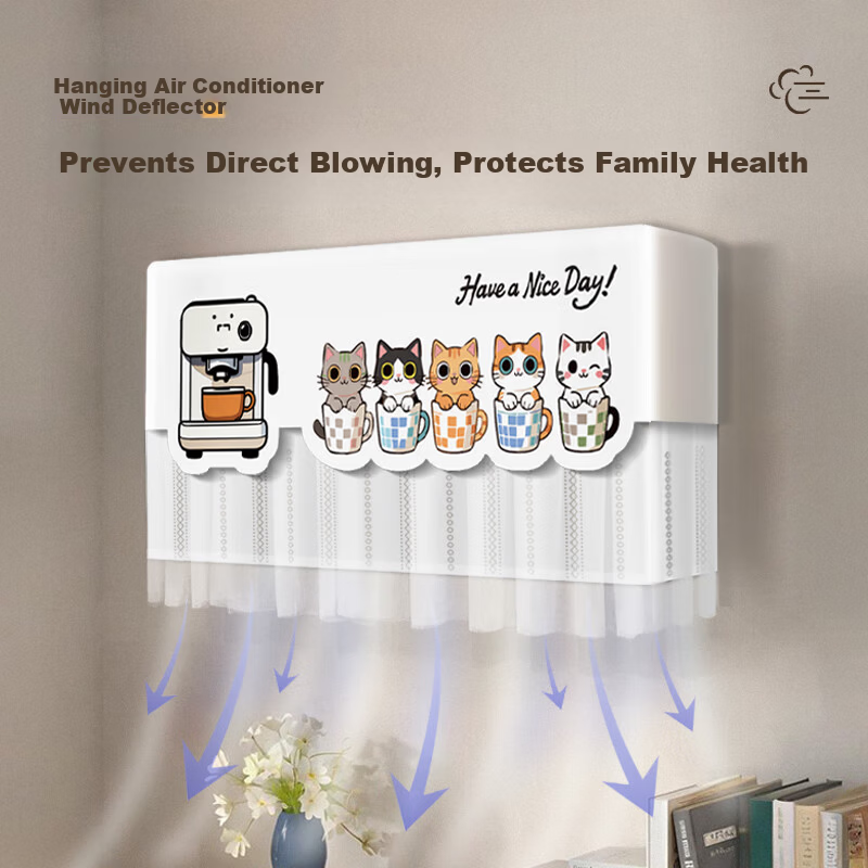 Shuangwei Air Conditioner Wind Deflector, Air Conditioner Cover for Postpartum Women And Infants, Anti-Direct Blowing Shield, 1P/1.5P/2P Wind Baffle, Air Outlet Wind Guard, Wall-Mounted, 94cm Long, K14 1
