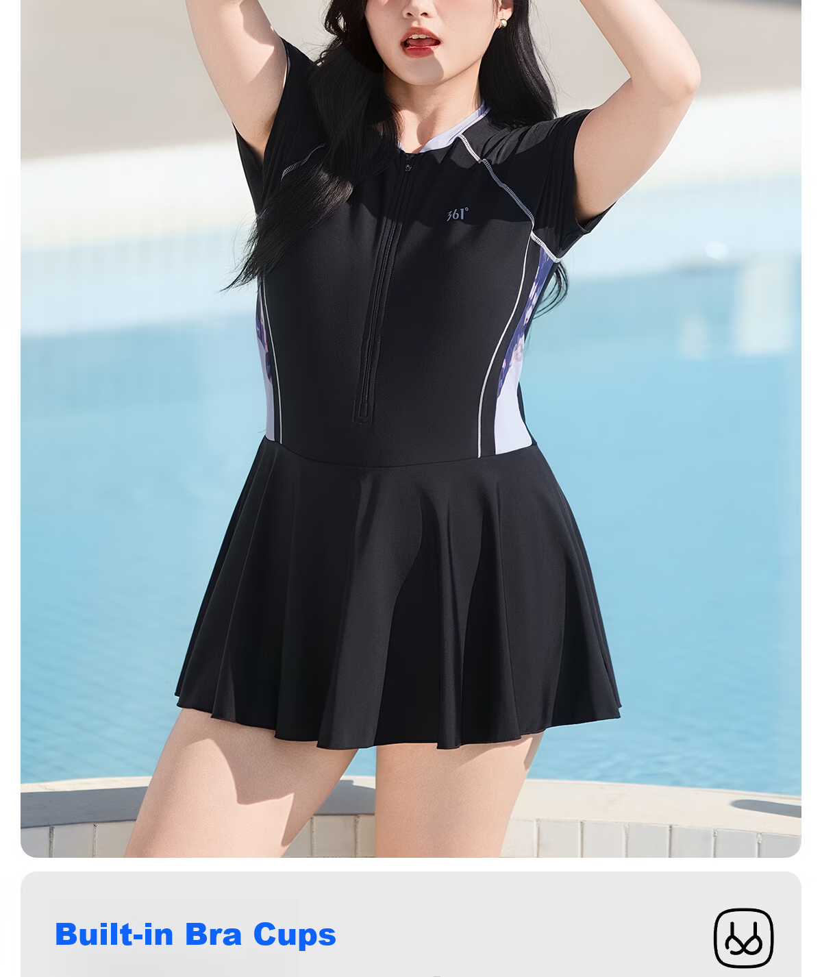 361° Women's Plus Size Swimsuit 2026 New Slimming One-Piece Bathing Suit for Adults Hot Spring Bathing Suit for Over 200 lbs 9