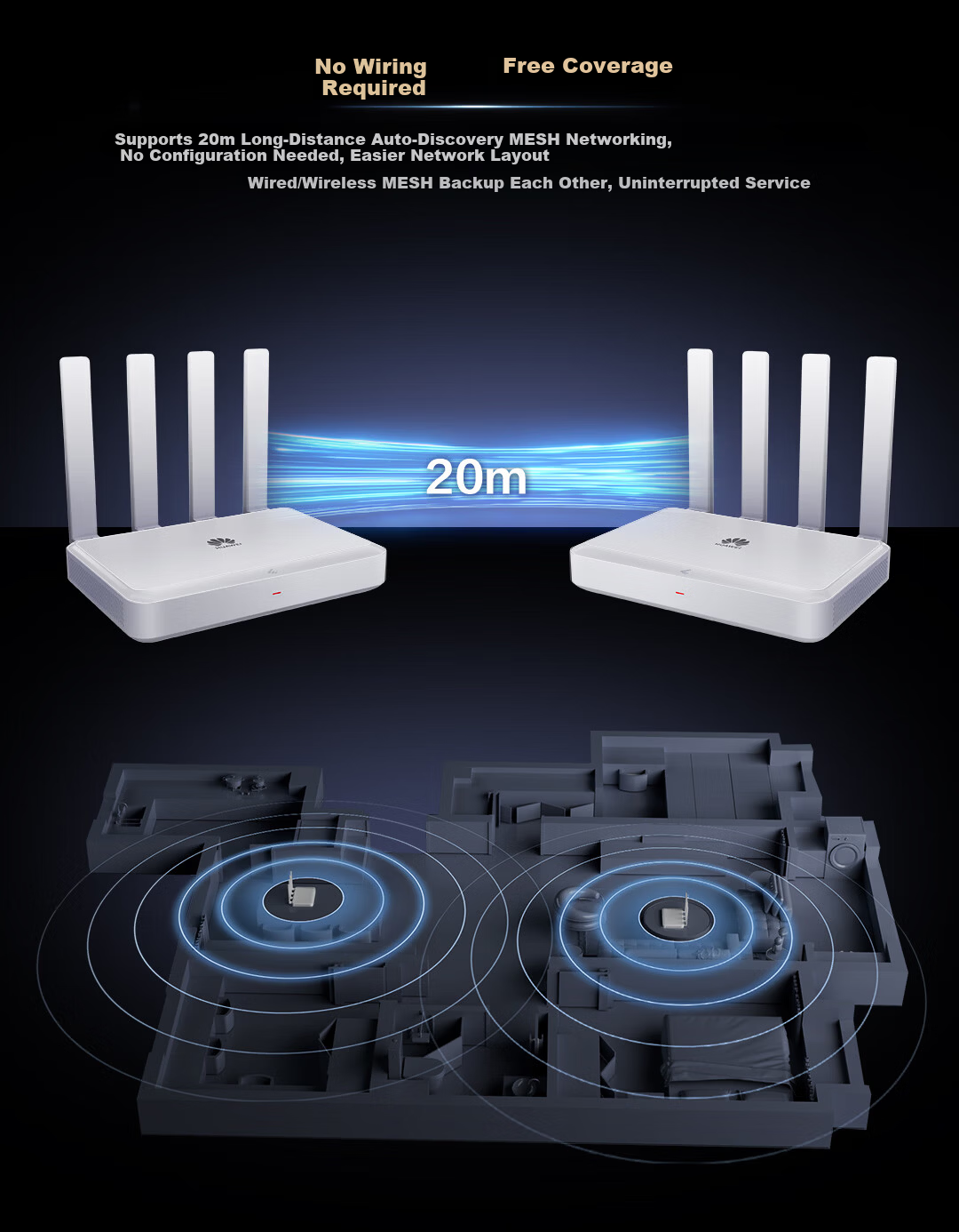 Huawei Router WiFi 7 BE3600 Wireless Gigabit Signal Booster eKitEngine E3 Enterprise Router 2.5G Port One-Click Mesh Accelerator 6