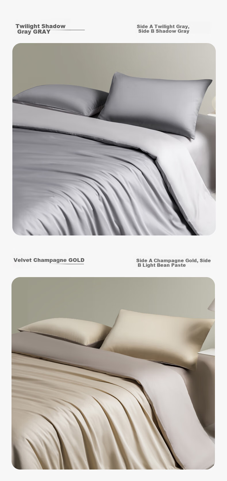 CROWN 60-Thread Count Cotton 4-Piece Bedding Set, Pure Cotton Bed Sheet, Duvet Cover, Pillowcases, High-End Luxury Bedding, 220x240cm for 1.8x2m Bed 7