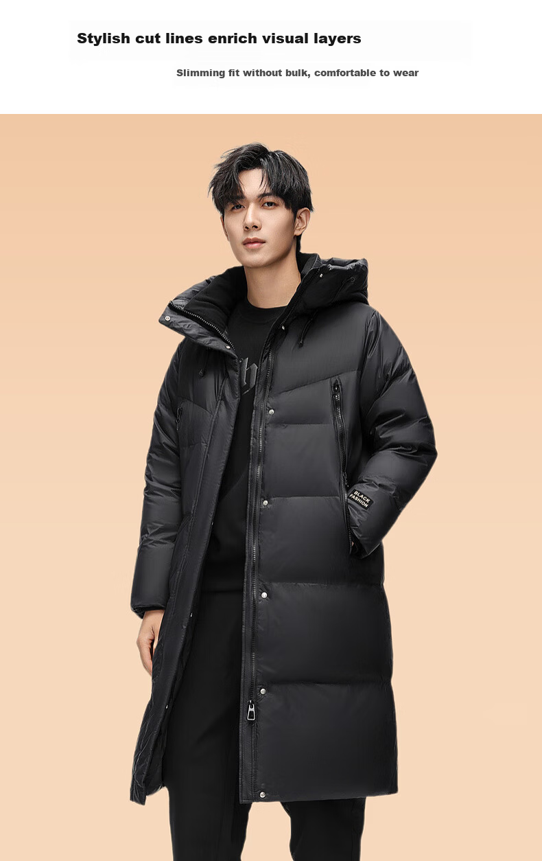 YAYA Luxury Gold Down Jacket Unisex Winter Extreme Cold Long Couple Over-the-Knee Thick Warm Coat 3
