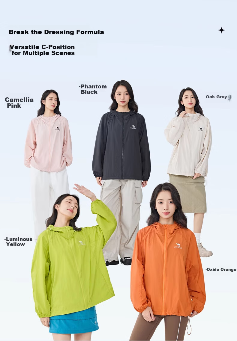 CAMEL 【Muguang C+】Sun Protection Jacket 25 Spring Summer UPF400+ Original Yarn Unisex Cooling Sun Protection Clothing 9001 XL 10