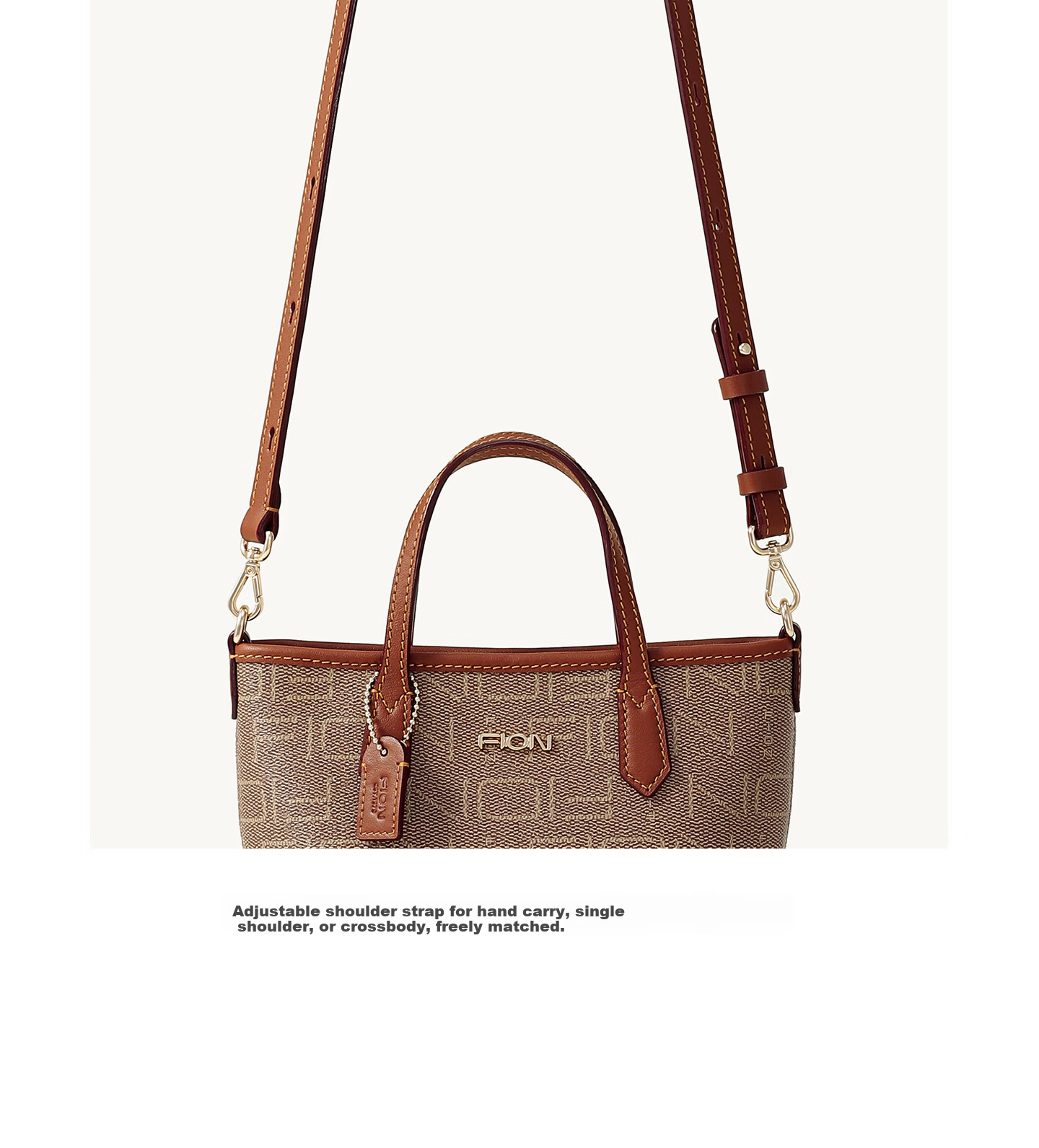 FION 2026 New Women's Bucket Bag Classic Monogram Crossbody Shoulder Handbag Mother's Day Gift 6