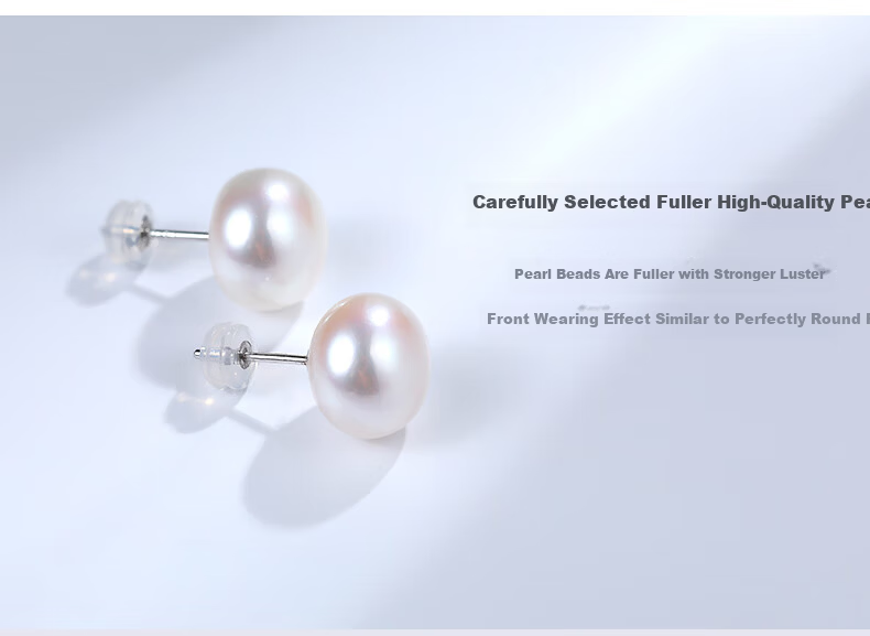 Daimi S925 Silver Minimalist Series, 6-7mm Seedless Freshwater Pearl Stud Earrings, Mother's Day Gift for Girlfriend Or Loved One 24