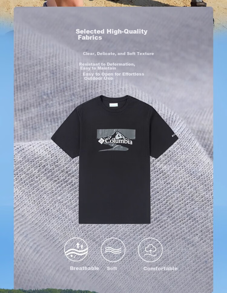 Columbia Men's Outdoor Spring Summer Printed Short Sleeve T-Shirt AE2959 021 S 1