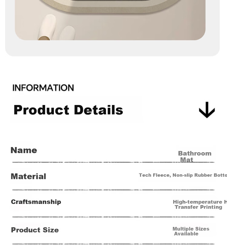Bodisi Bathroom Bath Mat Absorbent Non-Slip Entrance Kitchen Toilet Floor Mat Home Rug 90x60CM 15