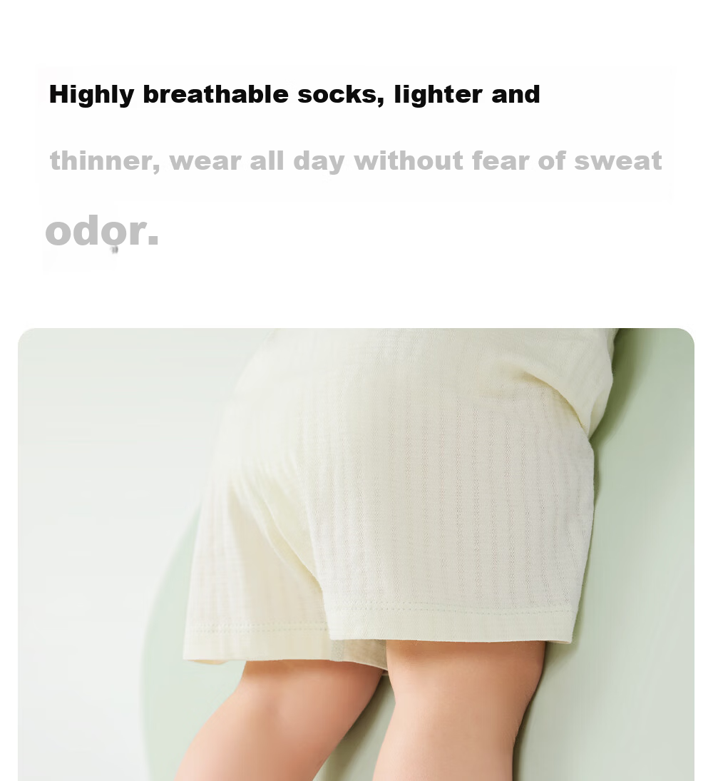 Betis Children's Socks Summer Thin Newborn Baby Mesh Mid-Calf Socks Solid Color Indoor Non-Slip Cooling Socks 11