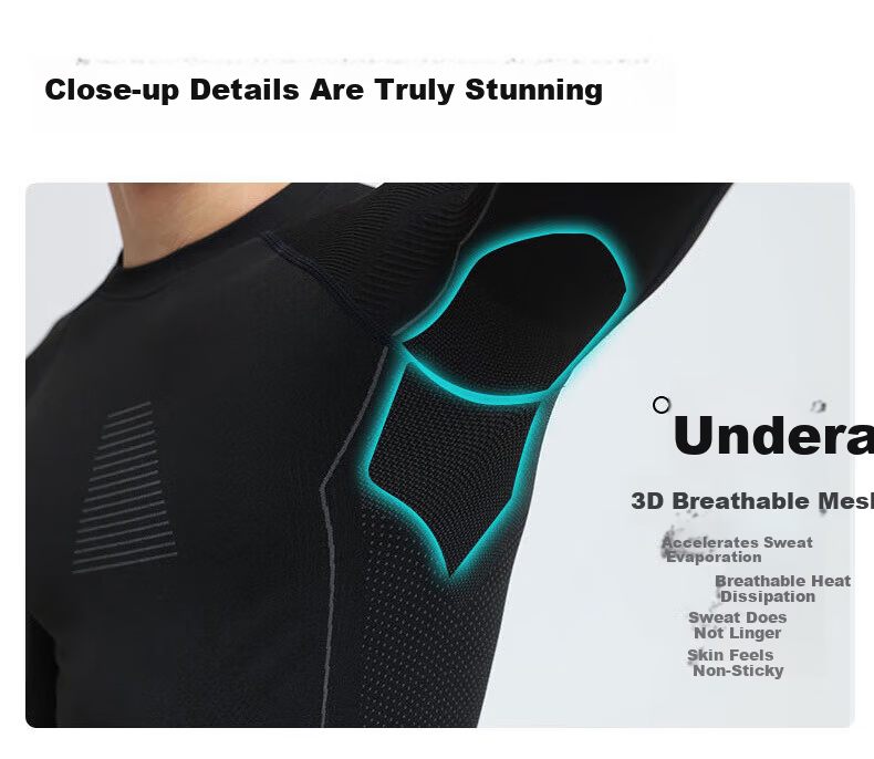 BOPRUIEY Ski Quick-Dry Set Autumn Thermal Underwear for Men and Women, Warm Functional Antibacterial Breathable Sports Base Layer 12