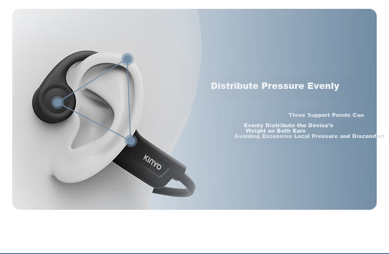 KINYO Sports Bone Conduction Open Bluetooth Earphones Comfortable Non-In-Ear Ear-Hook Design Long Battery Life Sweatproof Waterproof for Cycling Outdoor Sports 16