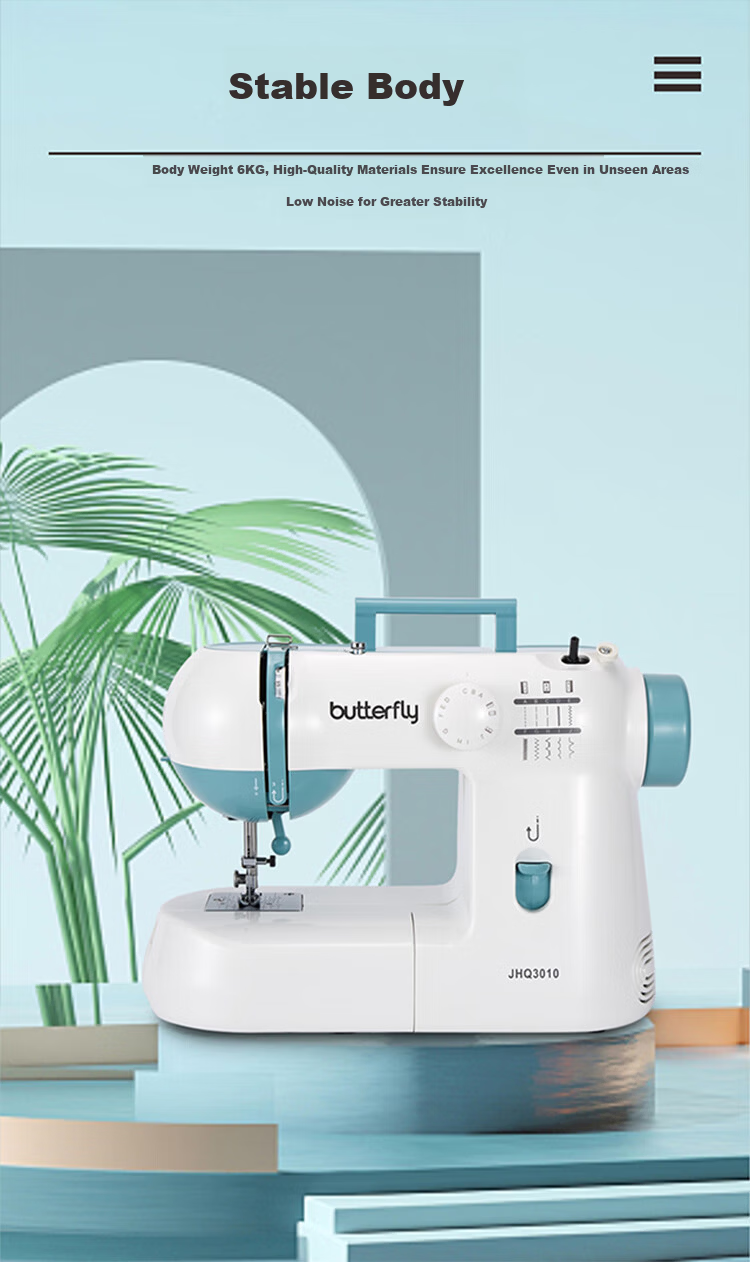 BUTTERFLY JHQ3010 Entry-Level Home Electric Sewing Machine Desktop Multifunction Mini Overlock Thick Fabric Capable 11