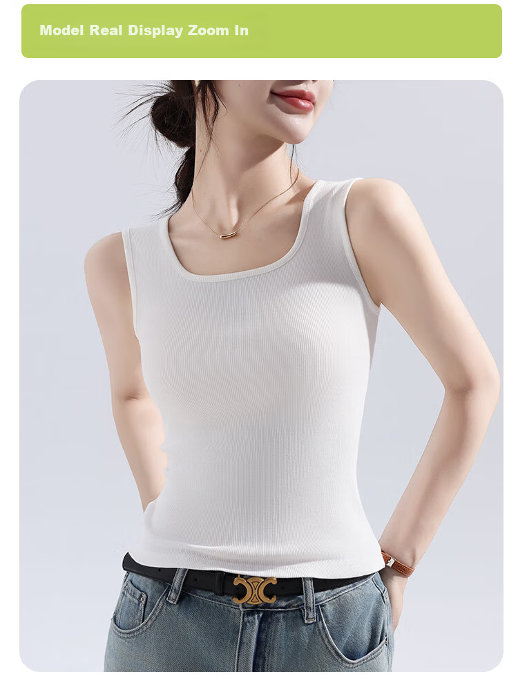 Urban Beauty Pure Cotton Basic Camisole Slim Fit Thin Vest Top for Women Innerwear Outerwear 9