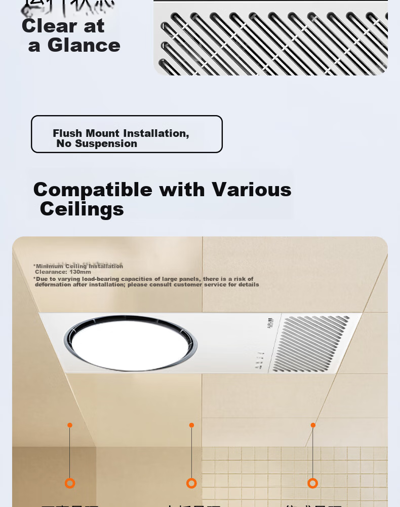 AUPU Smart Bathroom Heater Thermal Ring Grid Series AI Constant Temperature Platinum Deodorization Q360A3-Pro 18
