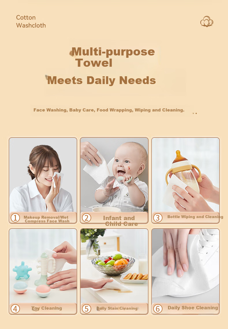 FulCotton Cotton Soft Family Hanging Facial Wipes 100% Pure Cotton Disposable Dry and Wet Dual-Use Wipes Large Capacity 300 Sheets*1 Pack 15