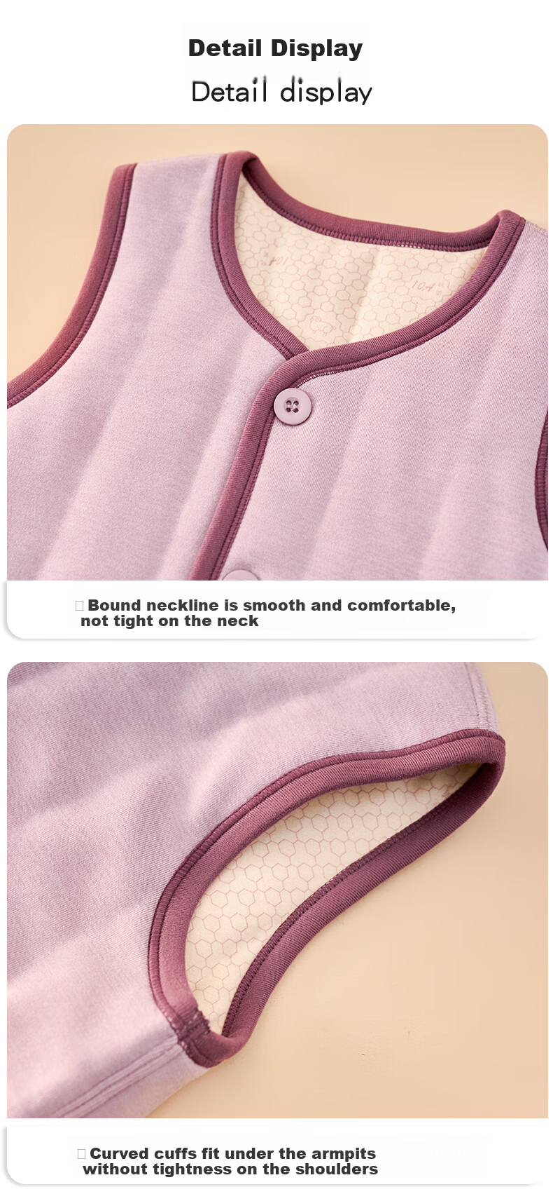 Miiow Kids Thermal Fleece Vest Autumn Winter School Uniform Essential Boys Girls Thickened Wool Cotton-Padded Innerwear 16