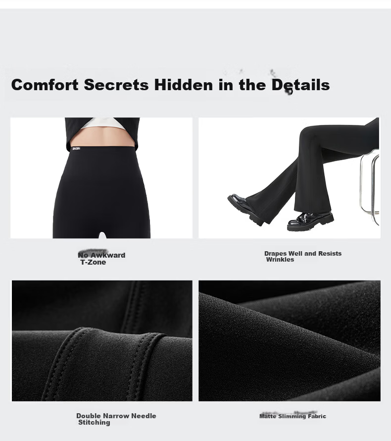 SIINSIIN Yang Mi Style 2026 Summer Women's Flared Yoga Pants Black Slim Casual Shark Flare Trousers 18