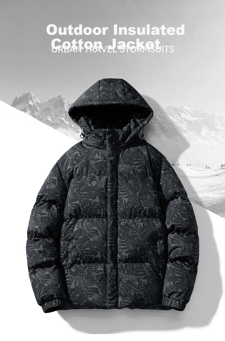 NASA MARVEL Men's Winter Padded Cotton Jacket Fleece Lined Thickened Hooded Outdoor Casual Trendy Coat 2