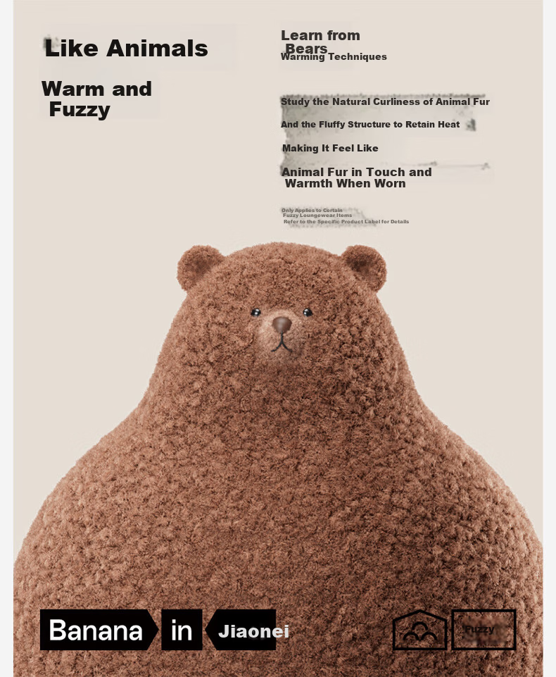 Jiao Nei [Wang Yibo Edition] Plush 520H Zoo Theme Unisex Slippers Warm Antibacterial Odor-Resistant Autumn Winter 24