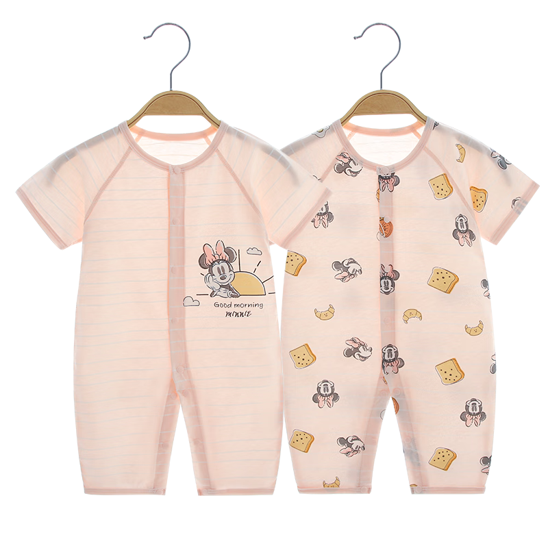 Disney 2-Piece Baby Summer Thin Newborn Romper Set A-Class Cotton Unisex Infant Crawling Pajamas