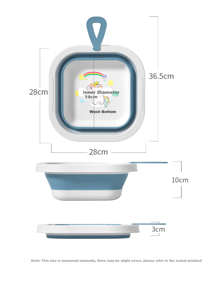ESIKIN Large Washbasin with Handle, 38cm Foot Bath Basin, Laundry Basin, Thickened Plastic Basin, Vegetable Washing Basin, Random Color 13