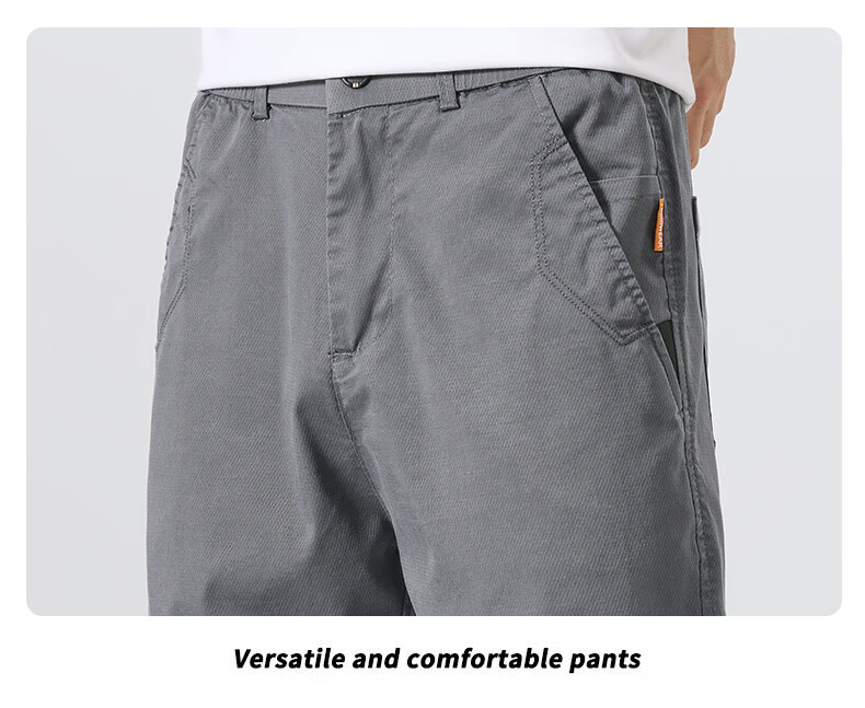 ROMON Men's Summer Lyocell Lightweight Breathable Stretch Sports Casual Straight-Leg Cropped Pants 633 Gray 28 26