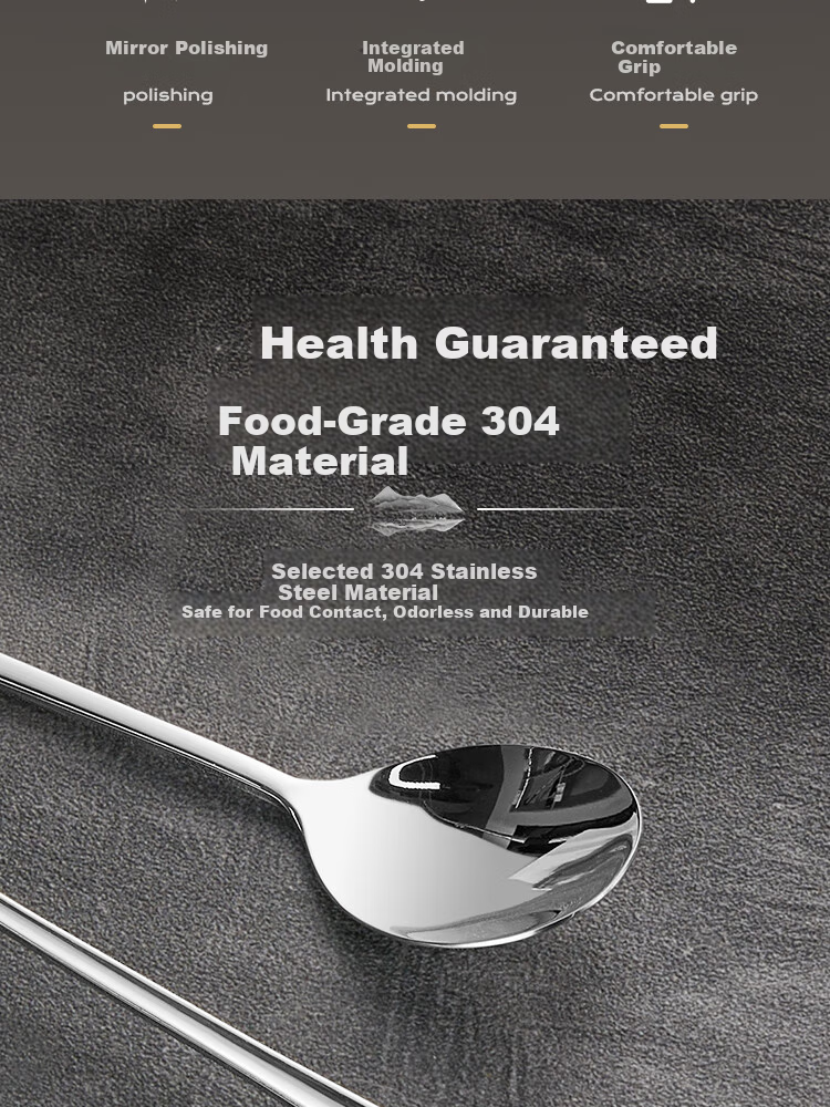 Suncha 304 Stainless Steel Soup Spoons Set of 4 Food Grade Household Eating Spoons with Fu Character 3