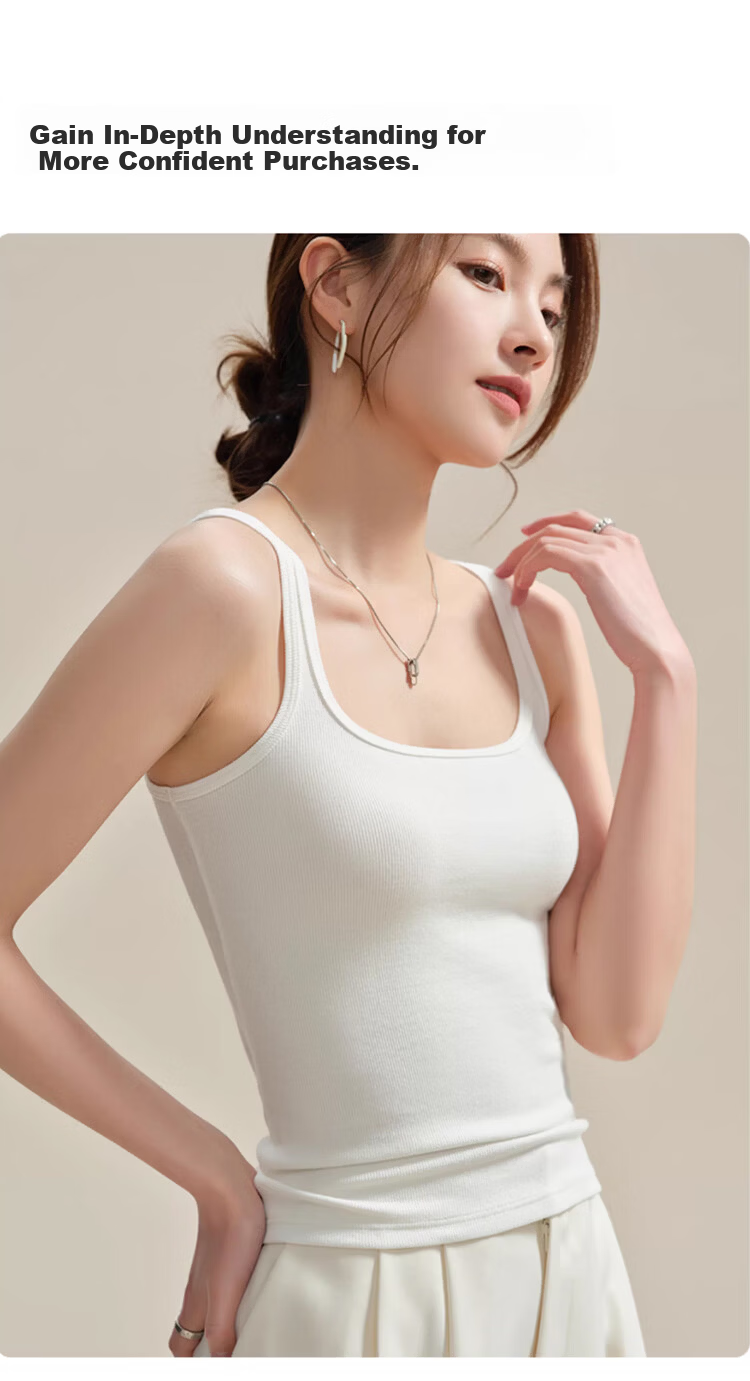 GUJIN Cotton Blend Side Coverage Thin Strap Camisole Vest for Women, No Chest Pad, Base Layer Top, Suitable for Outerwear and Blazer Innerwear, Size M 11
