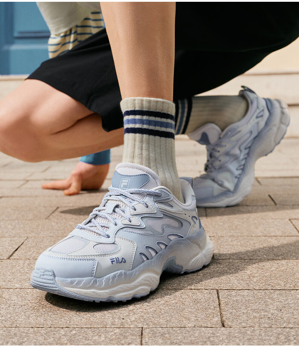FILA Official Fern Leaf Men's Dad Sneakers 2026 Summer Breathable Casual Sports Shoes 30
