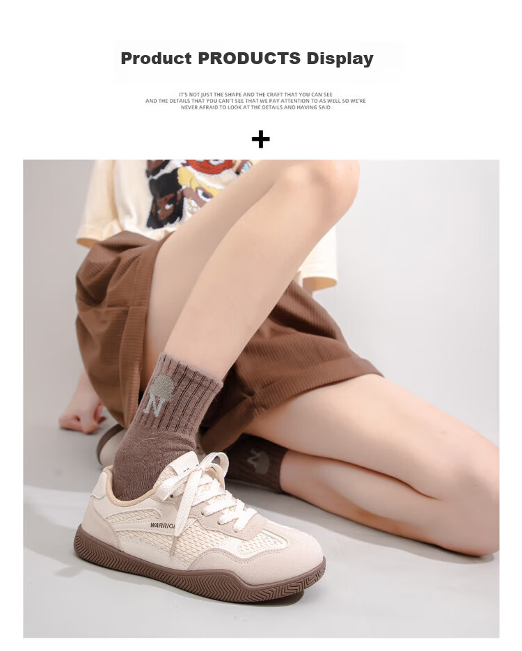 Warrior Women's German Training Shoes Spring Casual Retro Sneakers 0567 Beige/White Size 38 6