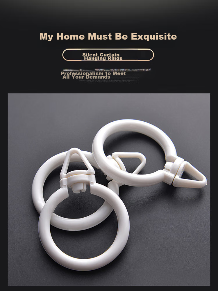 Ali Curtain Rings, Thickened And Reinforced Universal Hanging Rings for Roman Rods, Extendable Rods, Shower Curtains, Hooks, And Rings, 25 Pieces 1