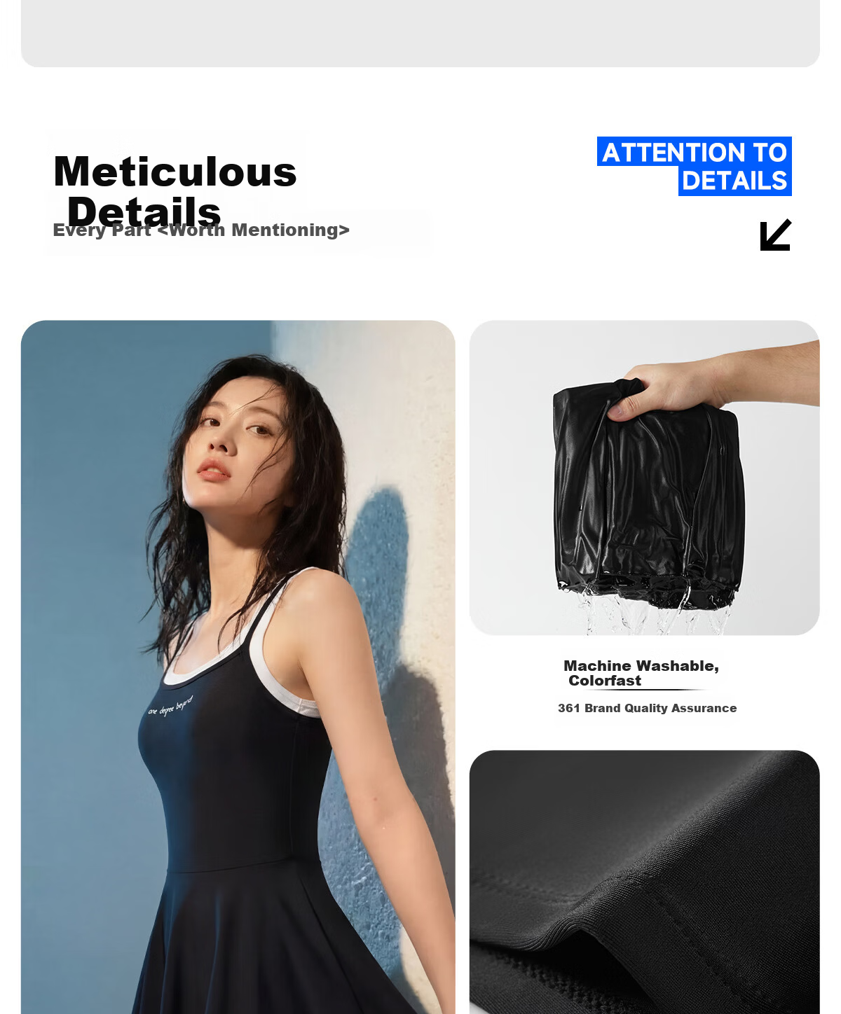 361° Women's One-Piece Skirted Swimsuit Slimming Black Dress 2026 New Luxury Vacation Hot Spring Swimwear 10