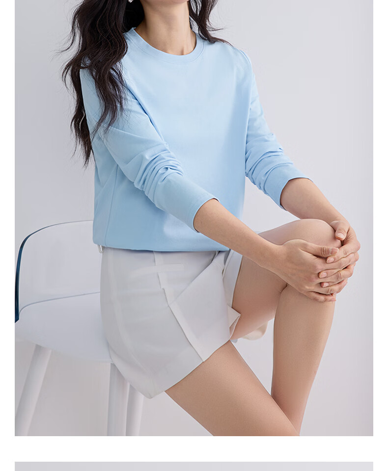 Urban Beauty White Cotton Long Sleeve T-Shirt for Women 2026 New Spring Autumn Plus Size Outerwear Basic Top Spring Inner Wear 23