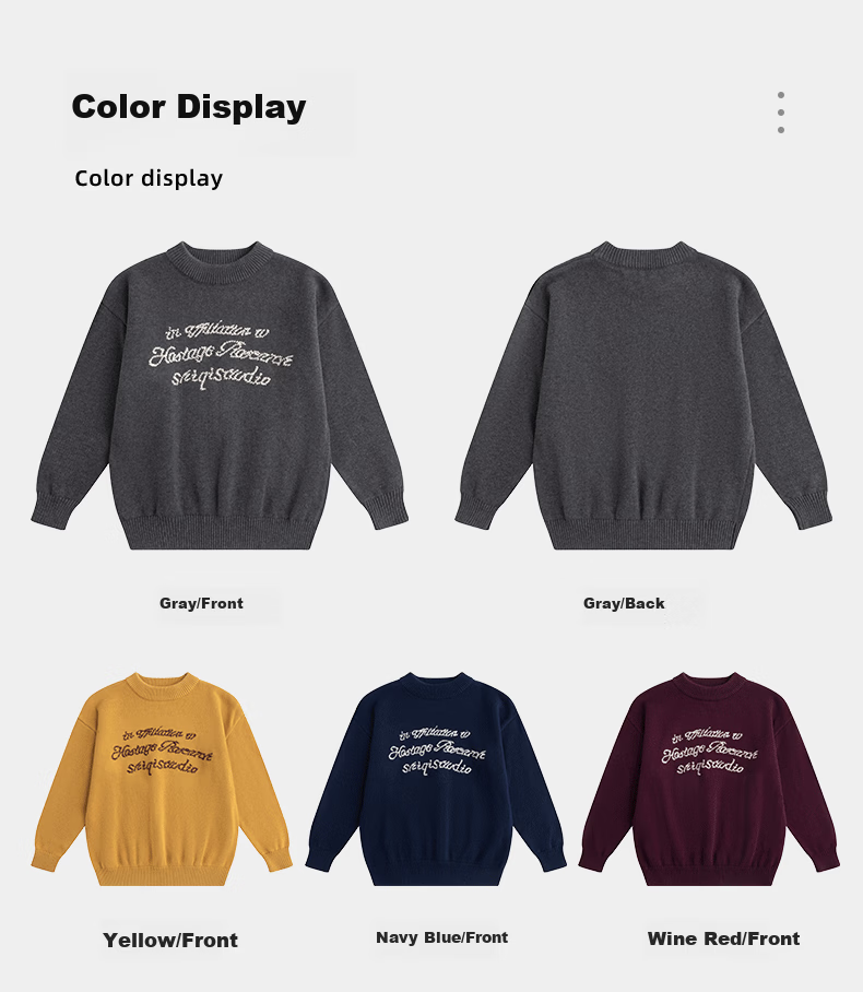 Little Elephant Ham Boys' Knitted Crew Neck Sweater Base Shirt Yellow [100% Cotton Skin-Friendly Non-Itchy] 120 cm 10
