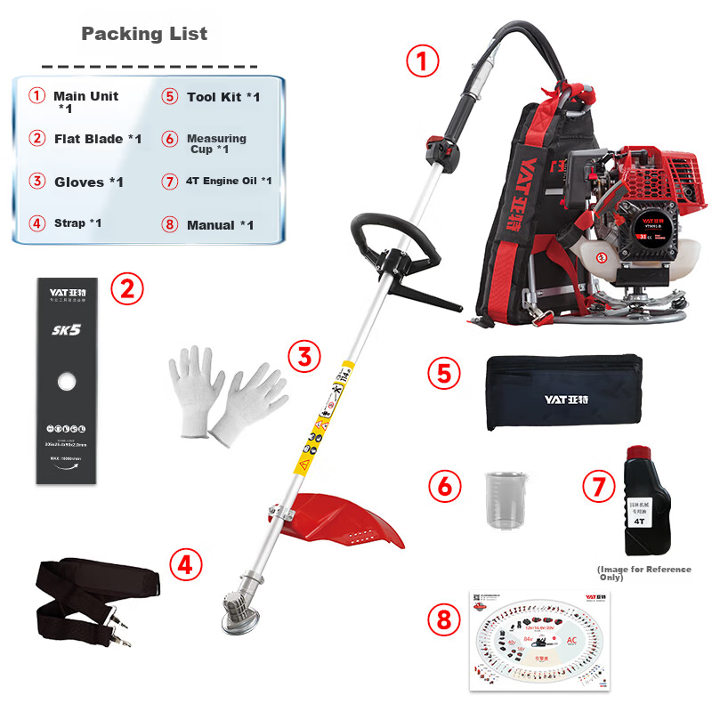 YAT Gasoline Lawn Mower Four-Stroke High-Power Brush Cutter Backpack Gasoline Brush Cutter