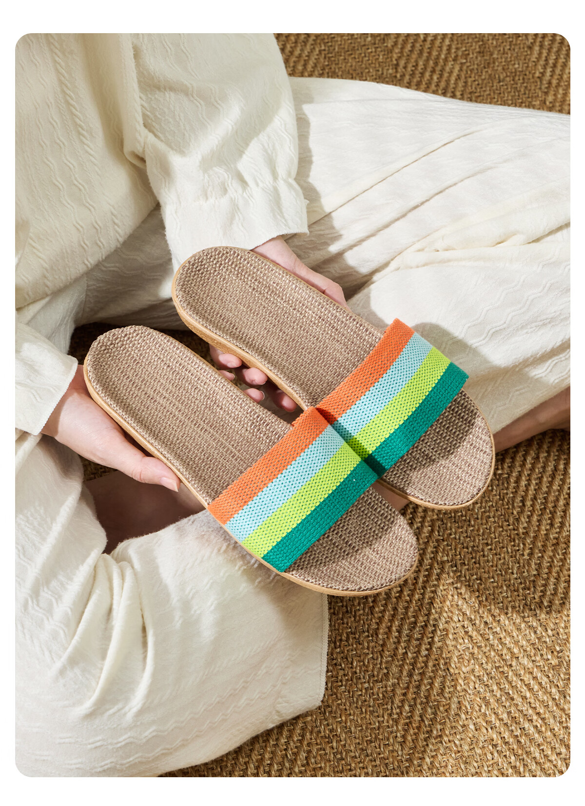 Lidania Linen Slippers Women Summer 2026 New Indoor Home Cotton Linen Floor Ladies Couple Cool Slippers 11
