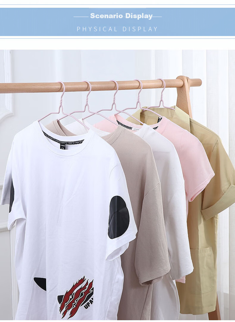 Jingjiayi Non-Slip Seamless Hangers for Adults, Thickened And Widened Large Size Clothes Hangers, 45cm, Pack of 10 10