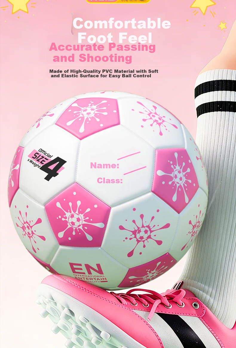 Li-Ning Size 4 Football for Children Girls Ages 3-6-12 Primary and Middle School Standard Match Training with Name Customization 8