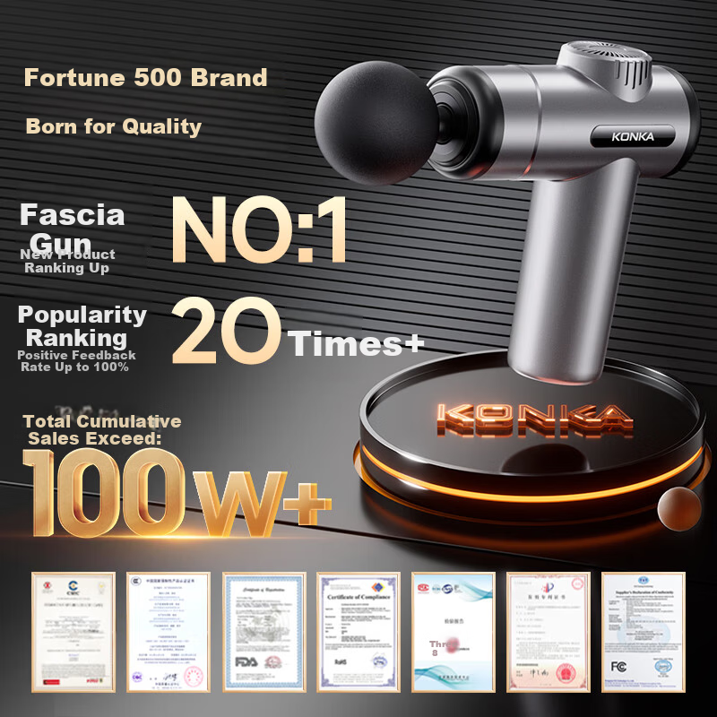 KONKA Mini Professional Portable Fascia Gun Massager Fitness Muscle Relaxation Sports Neck Fascia Gun Practical Birthday Gift for Parents Boyfriend Girlfriend
