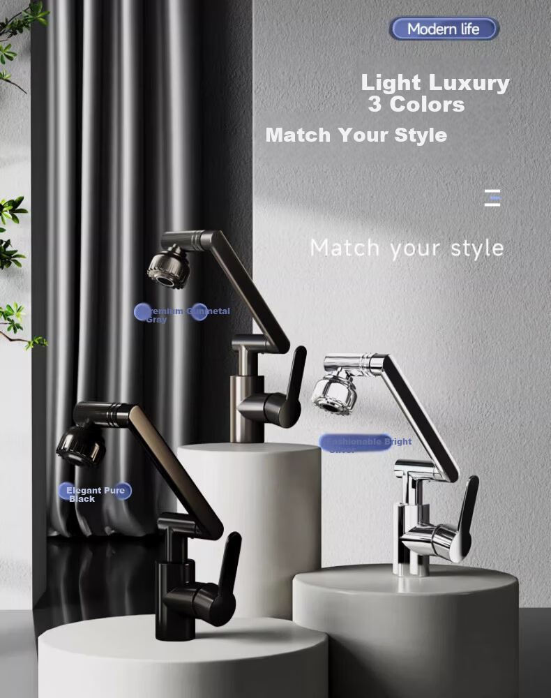 Baihan Faucet Basin Washbasin Faucet Bathroom Hot and Cold Two-in-One Mechanical Arm Basin Faucet 3