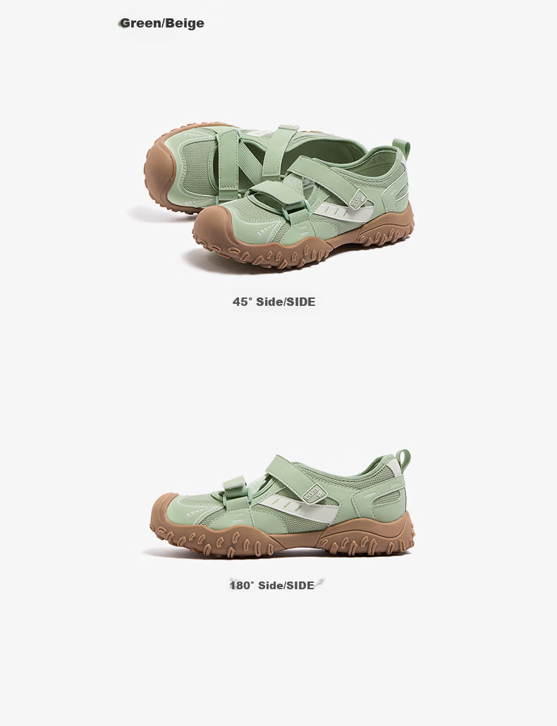CAMEL Cute Ugly Style Women's Breathable Outdoor Casual Shoes Magic Tape Sports Sandals L26M577012 Beige/Black 38 17