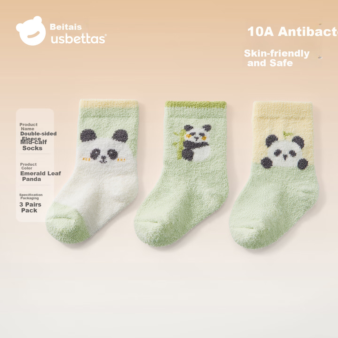 Beitais Baby Socks Winter Thickened Warm Double-Sided Fleece Cold-Resistant Non-Slip Newborn Class A Autumn Winter Boys Girls Infant