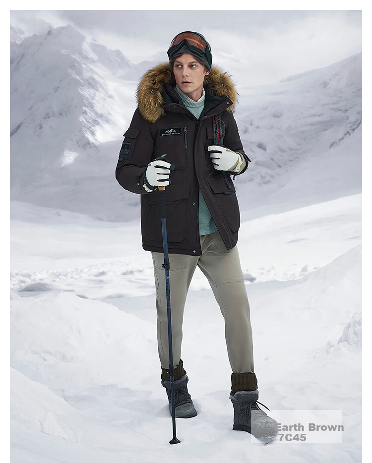Bosideng 90% Down Jacket Unisex Couple Fashion Thickened Goose Down Large Fur Collar Mall Style Coat 20