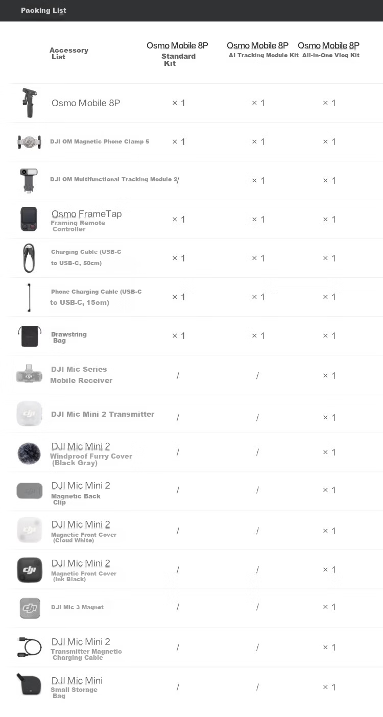 DJI Osmo Mobile 8P Smartphone Gimbal Stabilizer Handheld Remote Control Selfie 360 Tracking Vlog Tool AI Tracking Module Kit New Arrival 17