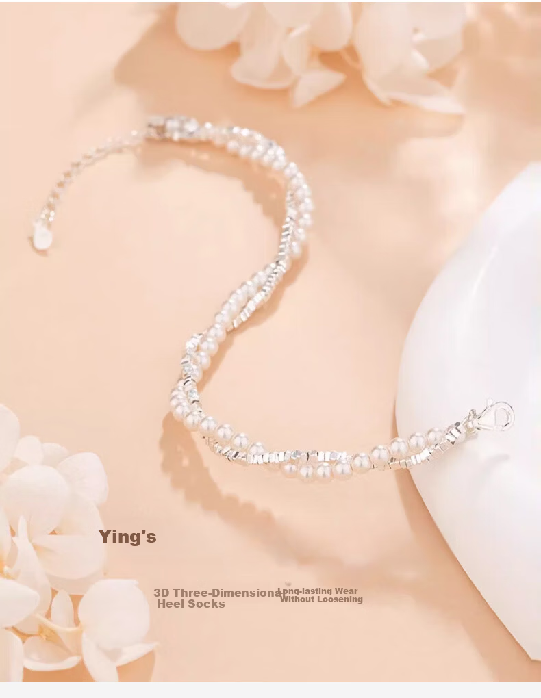 Zhoubaifu [1000+ Stores] Silver Crushed Pearl Bracelet for Women, Birthday Gift for Girlfriend on Valentine's Day And 520 3